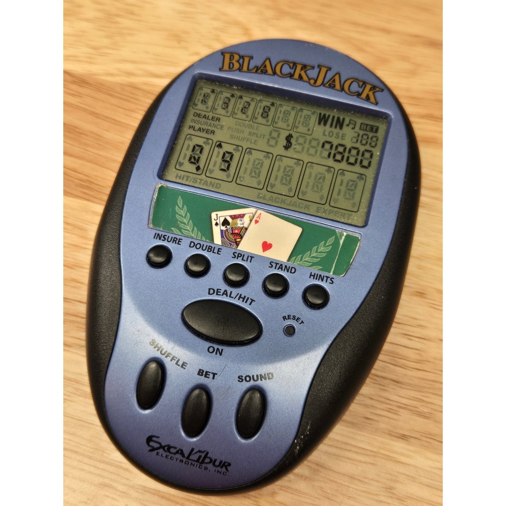 Excalibur Electronics Blackjack Expert Handheld Electronic Game Blue Black 388-1